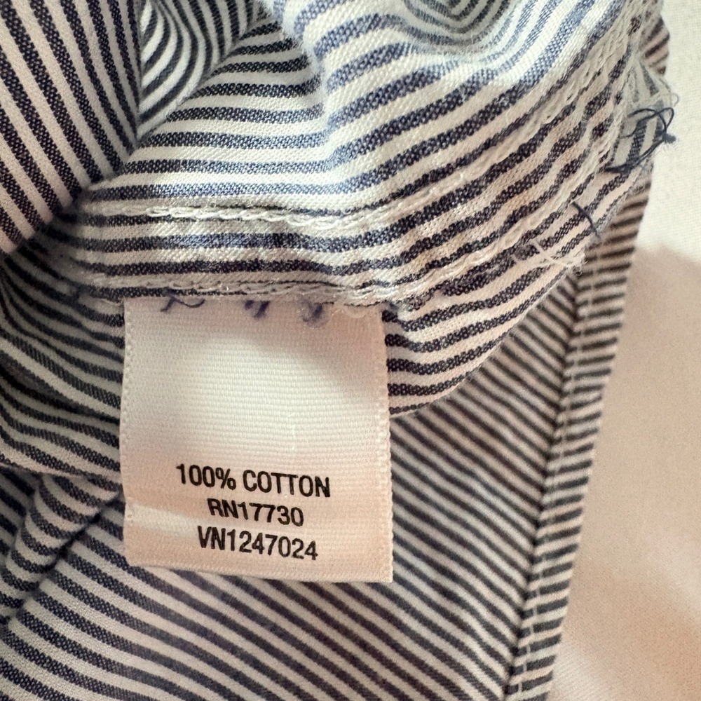 Converse One Star Striped Button Down Shirt Men Medium Short Sleeve Utility Blue - Picture 5 of 9